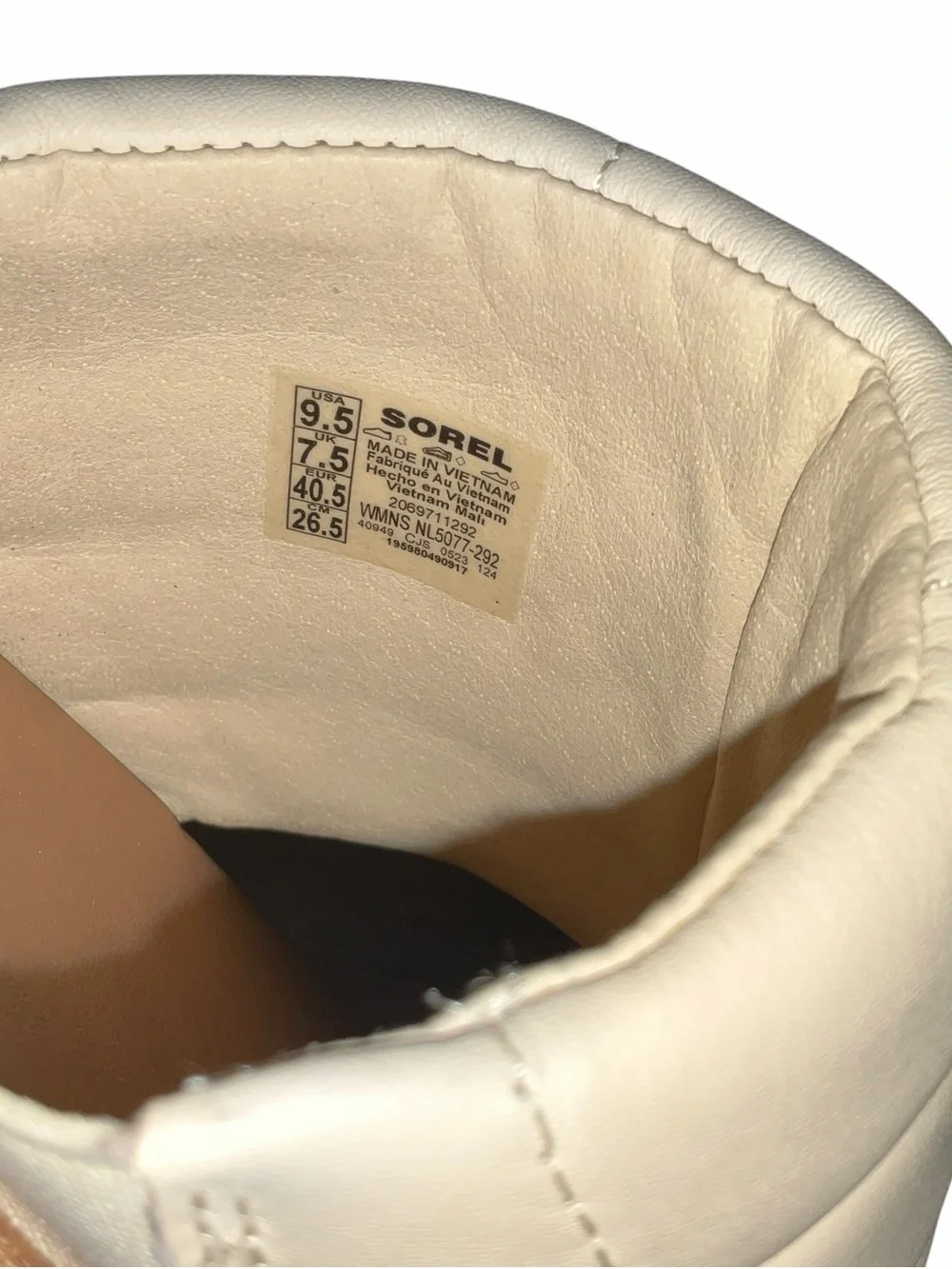 Sorel Kinetic Impact Puffy Slide Sandals Cream Ivory Women’s Size 9.5